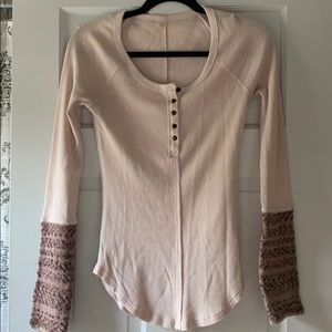 Free People - Henley L/S Top With Sweater Cuffs